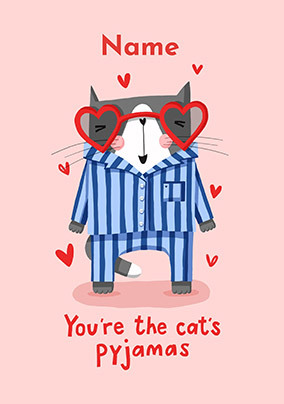 The Cat's Pyjamas Personalised Valentine's Day Card