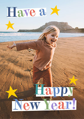Happy New Year Colourful Photo Card