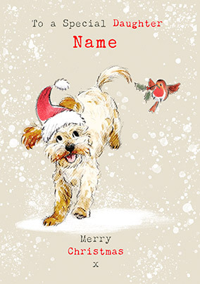 Special Daughter Dog Personalised Christmas Card