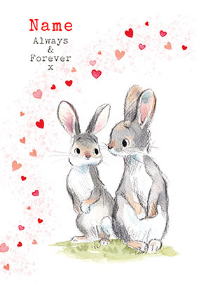 Always and Forever Personalised Bunnies Card