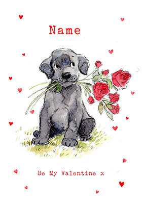 Be My Valentine Personalised Puppy Card
