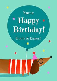 Tap to view Woofs and Kisses Sausage Dog Birthday Card