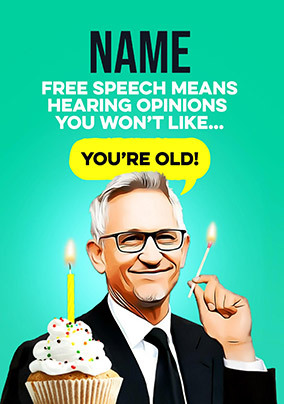 Free Speech Spoof Birthday Card