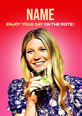 Enjoy Your Birthday on the Piste Personalised Card