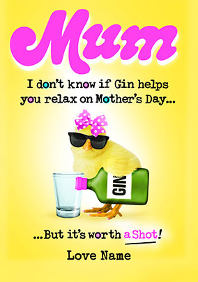 Gin on Mother's Day Personalised Card