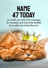 Want to be a Cat Birthday Card