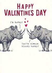 Always Horny Funny Personalised Valentine's Day Card