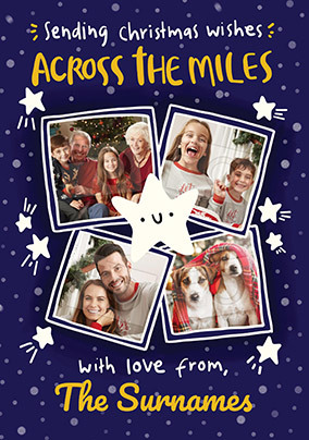 Across the Miles 4 Photo Christmas Card