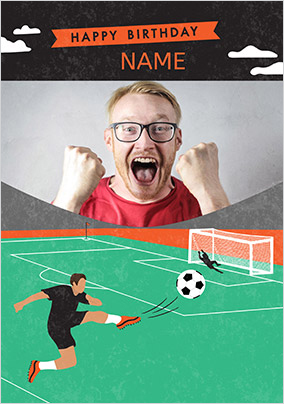 Football Fan Photo Upload Birthday Card
