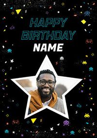 Tap to view Gamer Happy Birthday Photo Upload Card