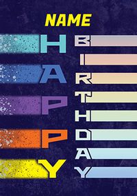 Tap to view Colourful Text Happy Birthday Card