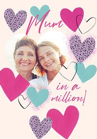 Tap to view Mum In A Million Hearts Photo Upload Card