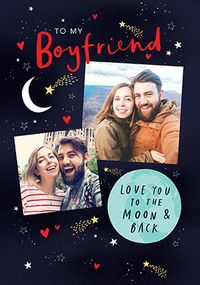 Tap to view Paper Link Boyfriend Moon and Back Valentines Card