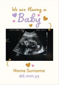 Tap to view Baby Scan Photo Pregnancy Announcement Card
