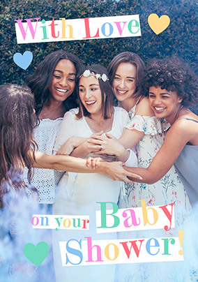 With Love on your Baby Shower Photo Upload Card