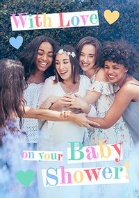 Tap to view With Love on your Baby Shower Photo Upload Card