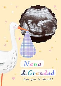 Tap to view Can't Wait To Meet You Nana & Grandad Pregnancy Photo Card