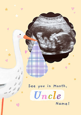 Can't Wait To Meet You Uncle Pregnancy Photo Card