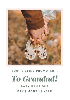 Photo of You're Being Promoted To Grandad Pregnancy Photo Card