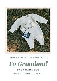 Tap to view You're Being Promoted To Grandma Pregnancy Photo Card
