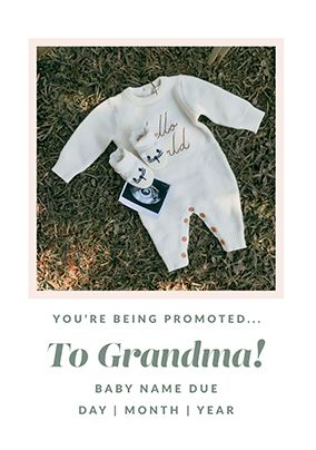 Photo of You're Being Promoted To Grandma Pregnancy Photo Card