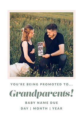 Photo of You're Being Promoted To Grandparents Pregnancy Photo Card