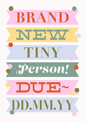 Photo of Letterpress Typographic Pregnancy Announcement Card