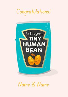 Photo of New Little Human Bean In Progress Pregnancy Card
