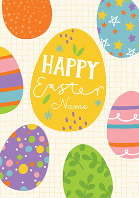 Egg Pattern Personalised Easter Card