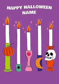 Tap to view Happy Halloween Candles  Personalised Card