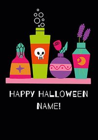 Potion Bottles Personalised Halloween Card