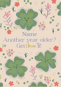 Tap to view Get Clover It Personalised Birthday Card