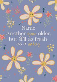 Fresh as a Daisy Personalised Birthday Card