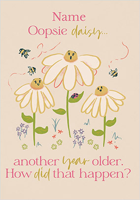 Oopsie Daisy Personalised Birthday Card