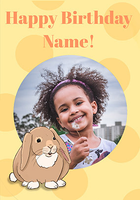 Personalised Photo Bunny Birthday Card