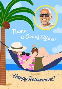 Tap to view Out of Office Photo Upload Beach Retirement Card