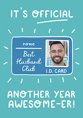 Best Husband Club Photo Birthday Card