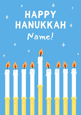 Happy Hanukkah Menorah Personalised Card