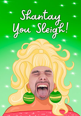 Shantay you Sleigh Photo Christmas Spoof Card