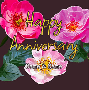 Blooms Happy Anniversary Couple Card