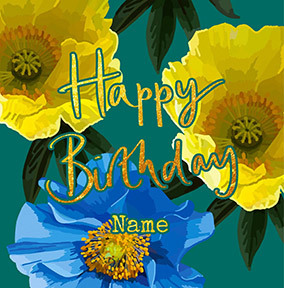 3 Flower Birthday Card