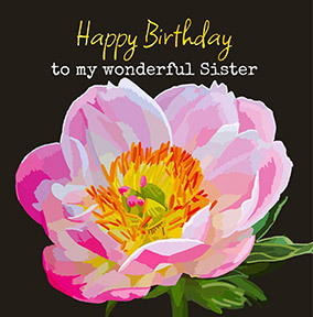 Pink Rose Sister Birthday card