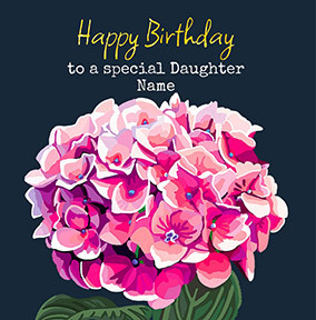 Personalised Pink Flower Daughter Birthday Card