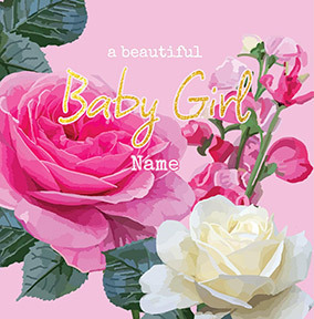 A Beautiful Baby Girl Personalised Card