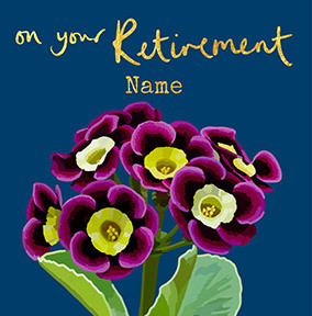Primula Flowers Personalised Retirement Card
