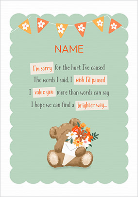 Bear Verse I'm Sorry Card