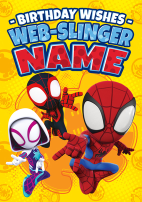 Spidey & Friends - Web-Slinger Personalised Birthday Card