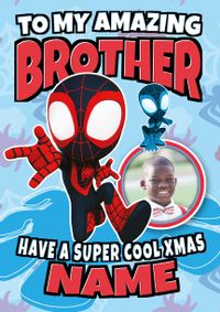 Tap to view Marvels Spider-man & Friends Personalised Brother Christmas Card