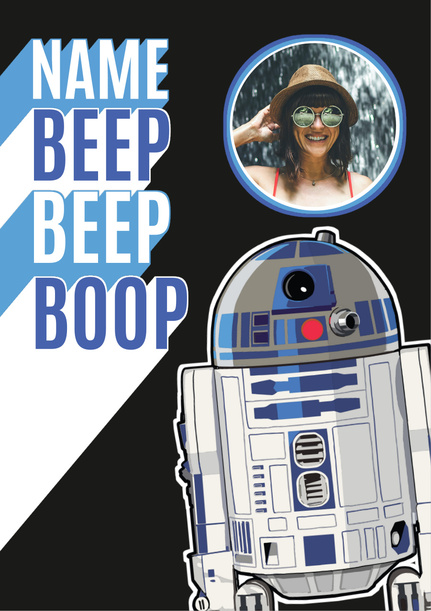 Star Wars R2D2 Photo Birthday Card