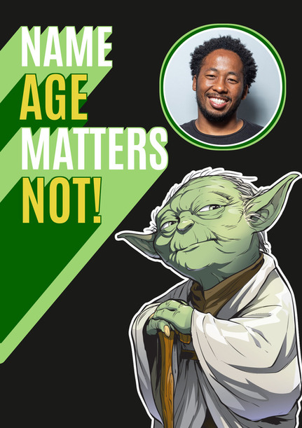 Star Wars Yoda Age Matters Not Photo Birthday Card